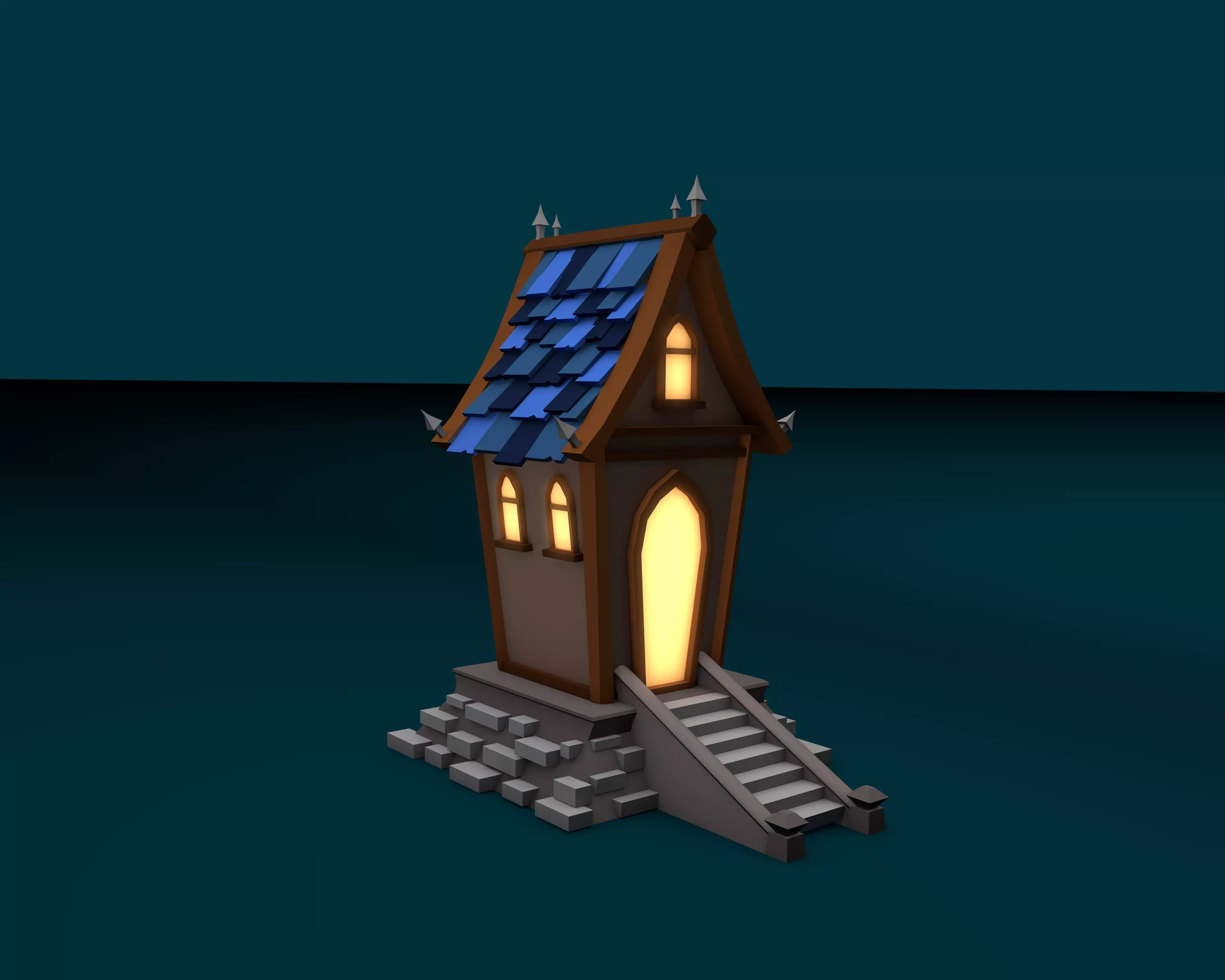 Village House Low-poly 3D model