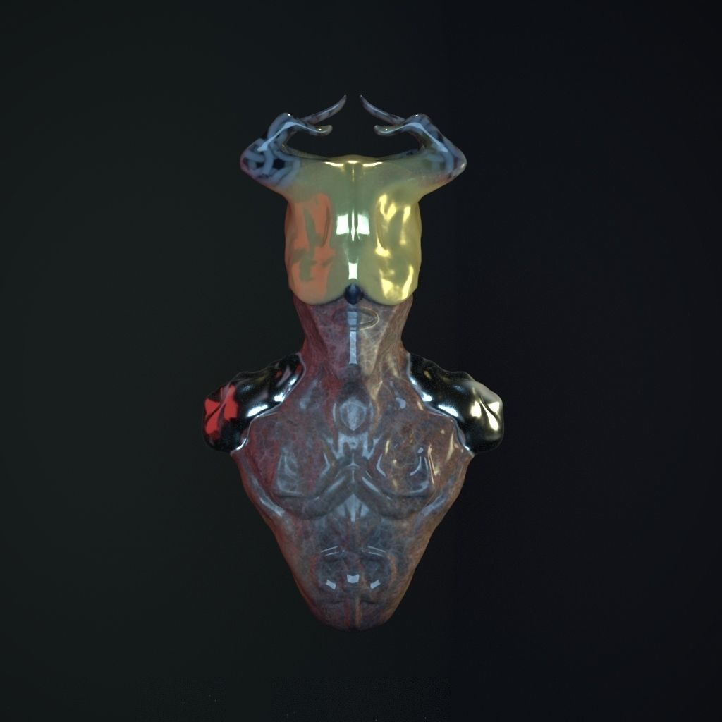 Alien Face Concept 3D model_2