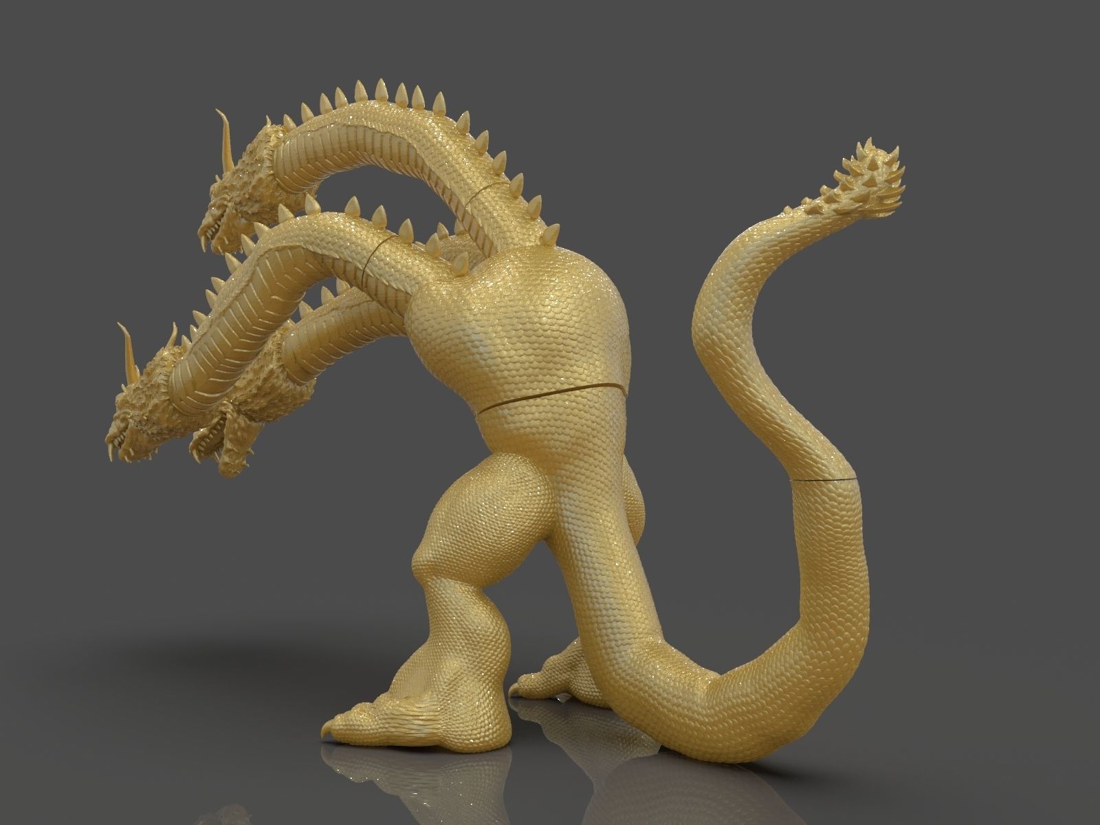 King Ghidorah Headphones Holder 3D print model_9