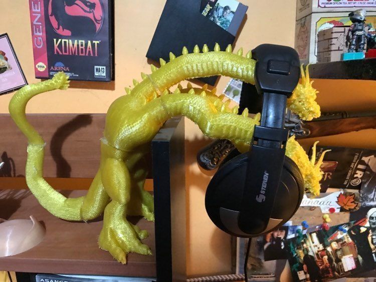 King Ghidorah Headphones Holder 3D print model_1