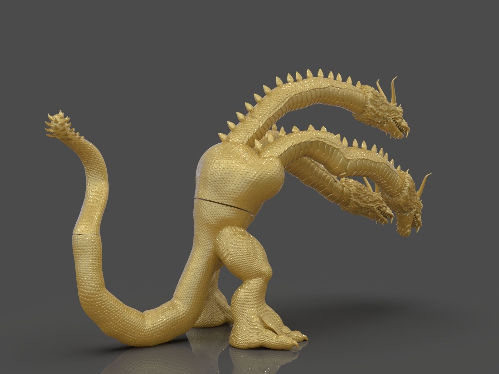 King Ghidorah Headphones Holder 3D print model_2