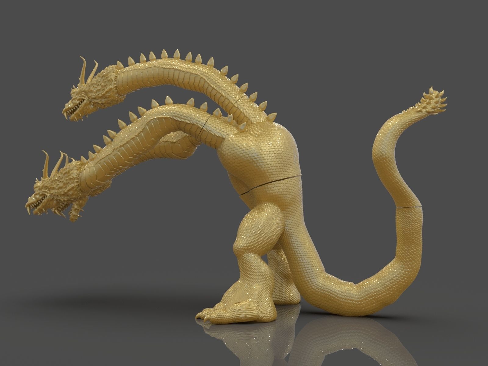 King Ghidorah Headphones Holder 3D print model_8