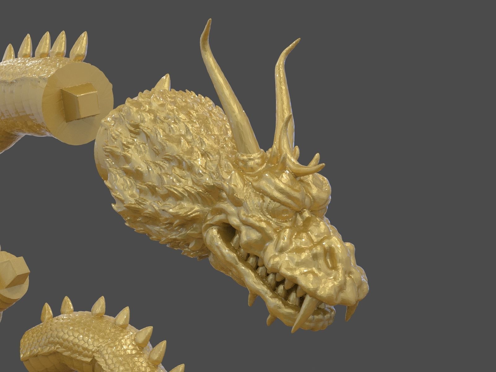 King Ghidorah Headphones Holder 3D print model_34