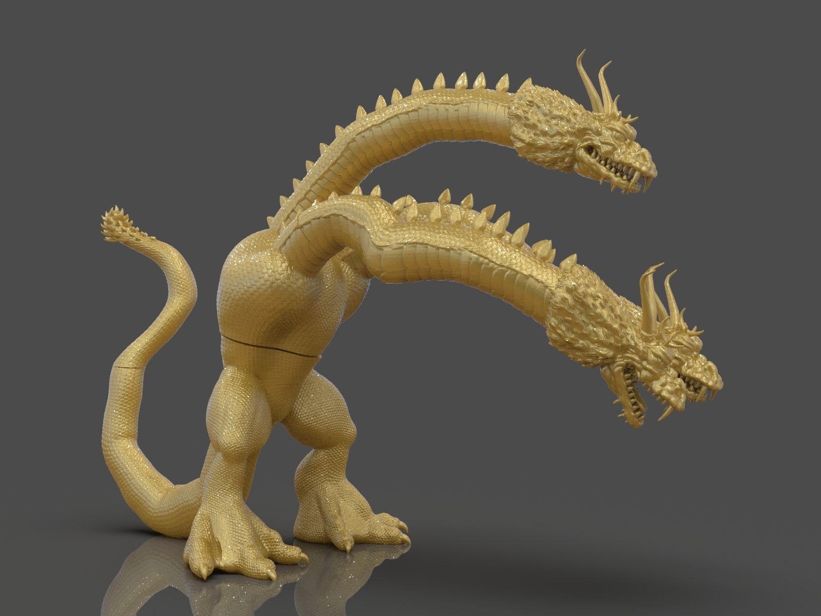 King Ghidorah Headphones Holder 3D print model_4
