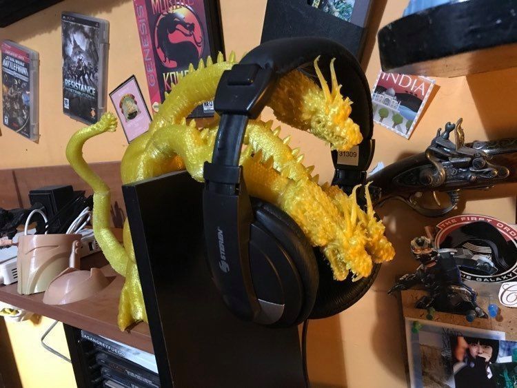 King Ghidorah Headphones Holder 3D print model_41