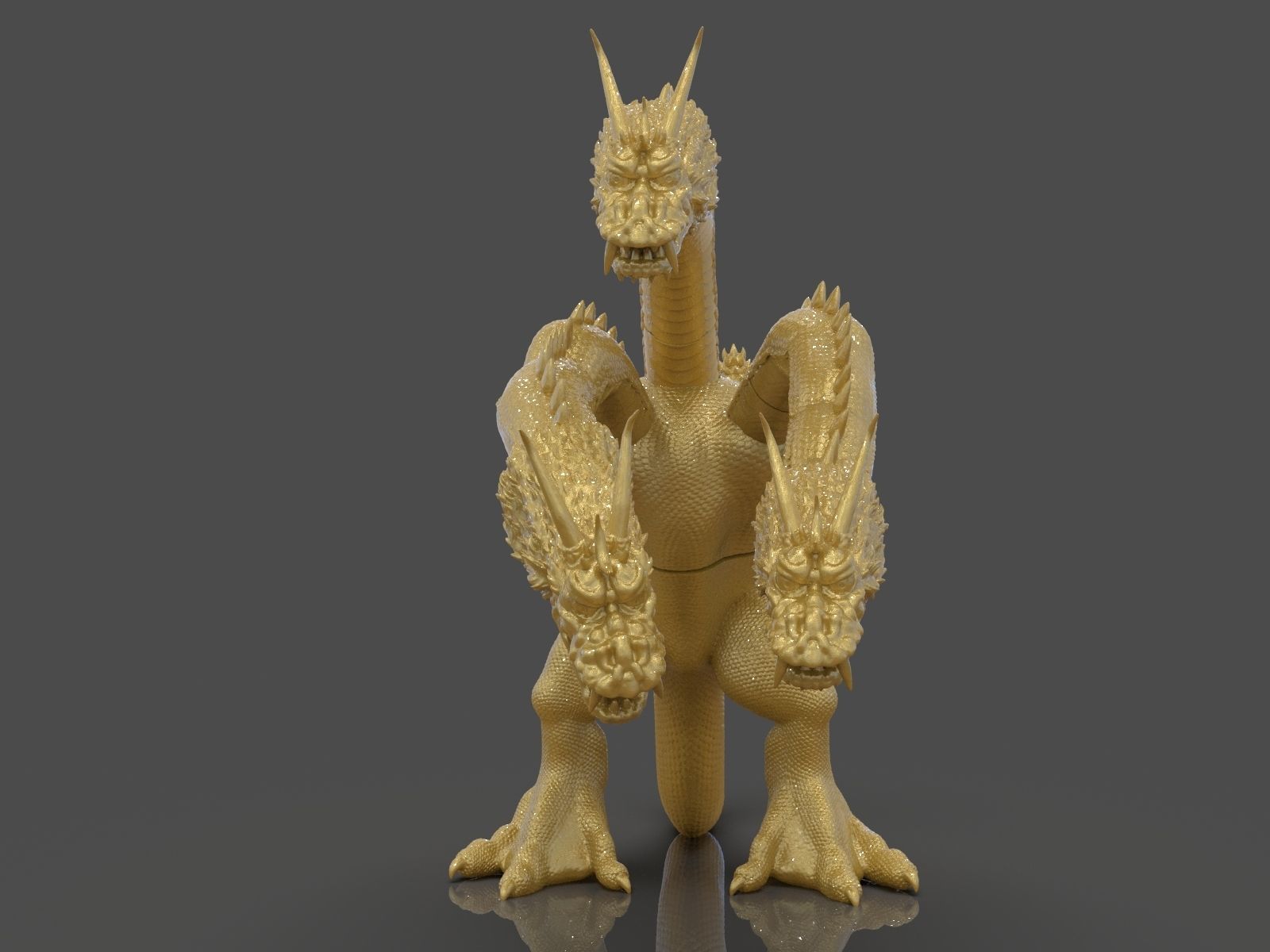 King Ghidorah Headphones Holder 3D print model_3
