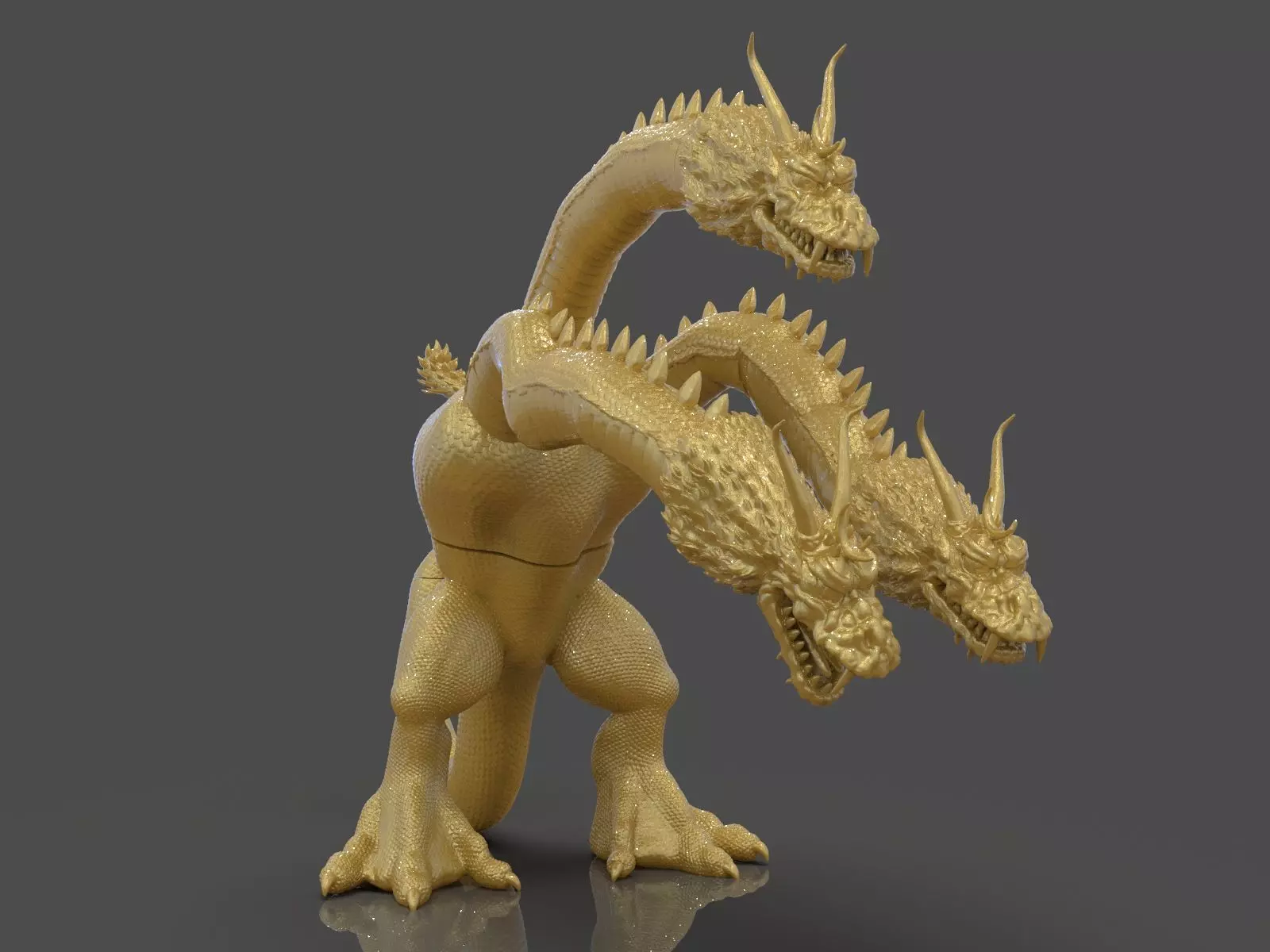 King Ghidorah Headphones Holder 3D print model_0