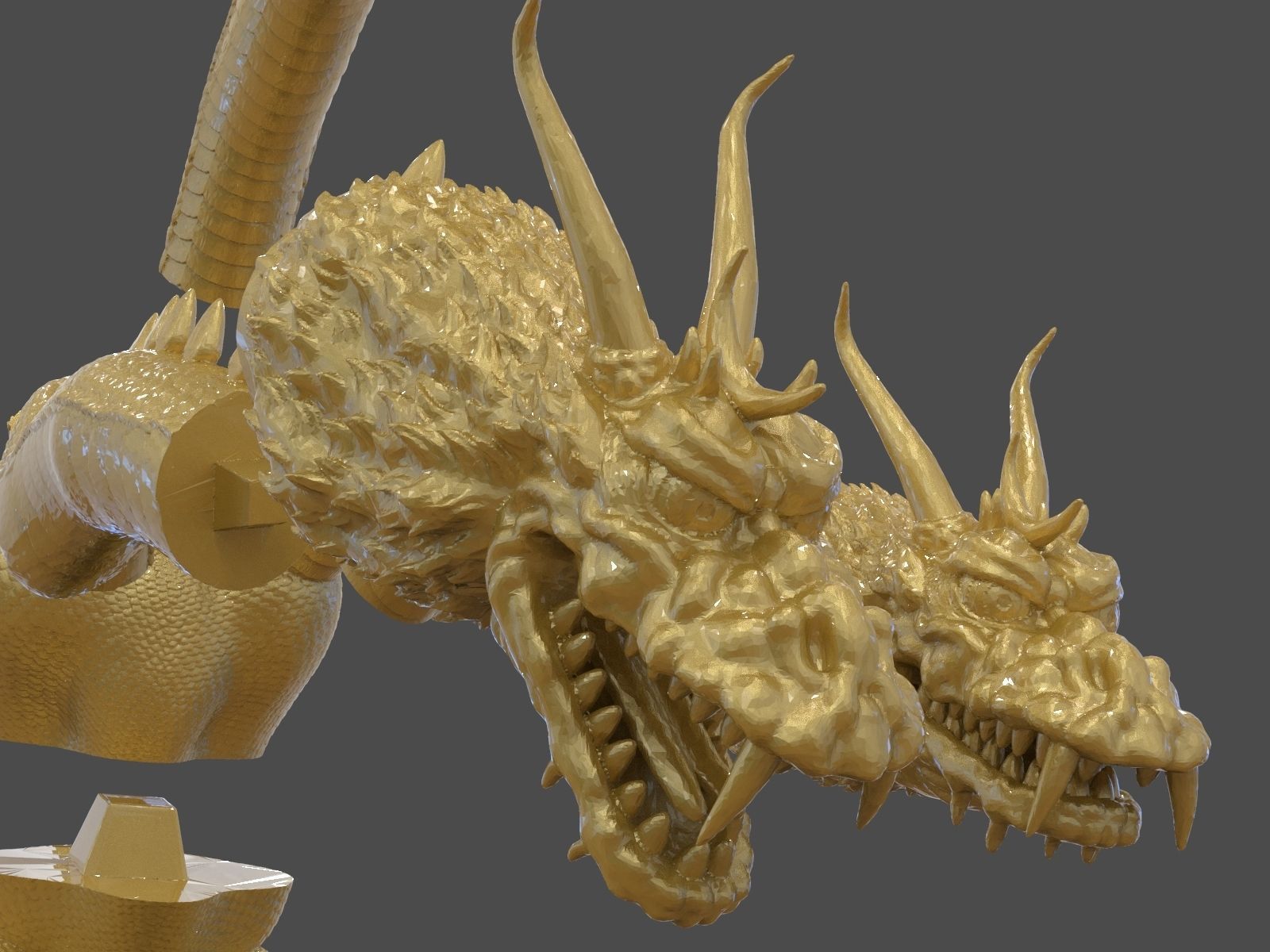 King Ghidorah Headphones Holder 3D print model_37