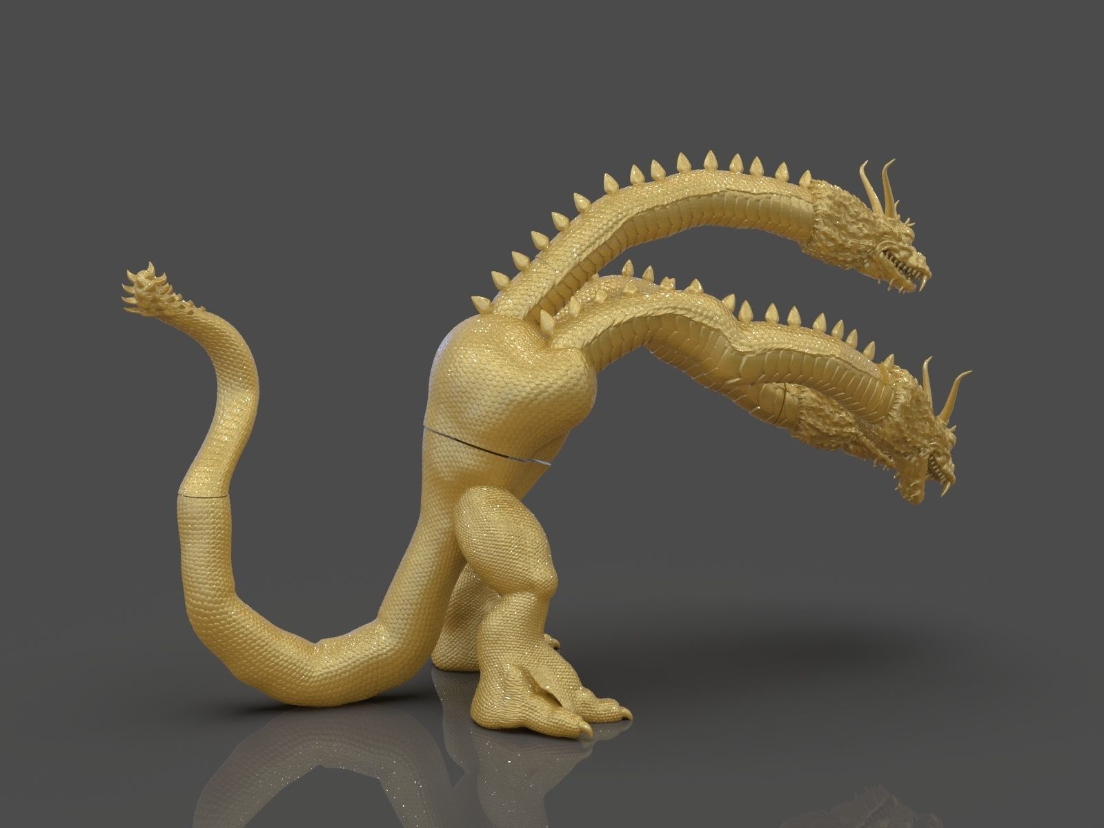 King Ghidorah Headphones Holder 3D print model_21