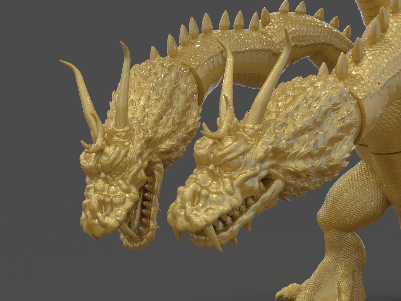 King Ghidorah Headphones Holder 3D print model_6