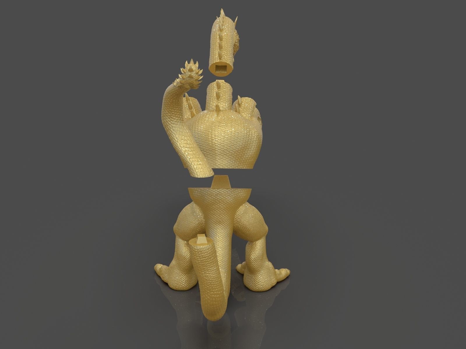 King Ghidorah Headphones Holder 3D print model_35