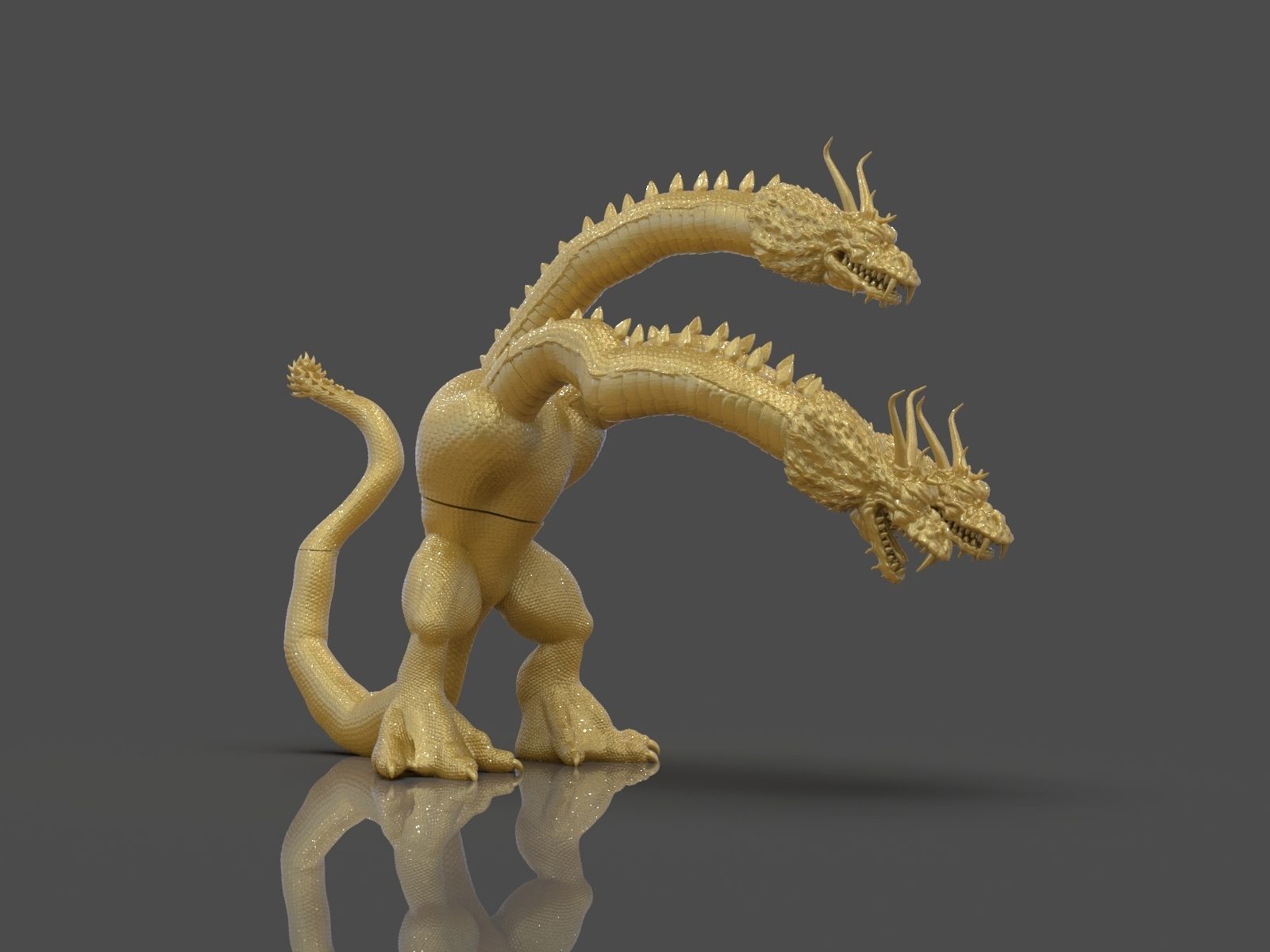 King Ghidorah Headphones Holder 3D print model_16