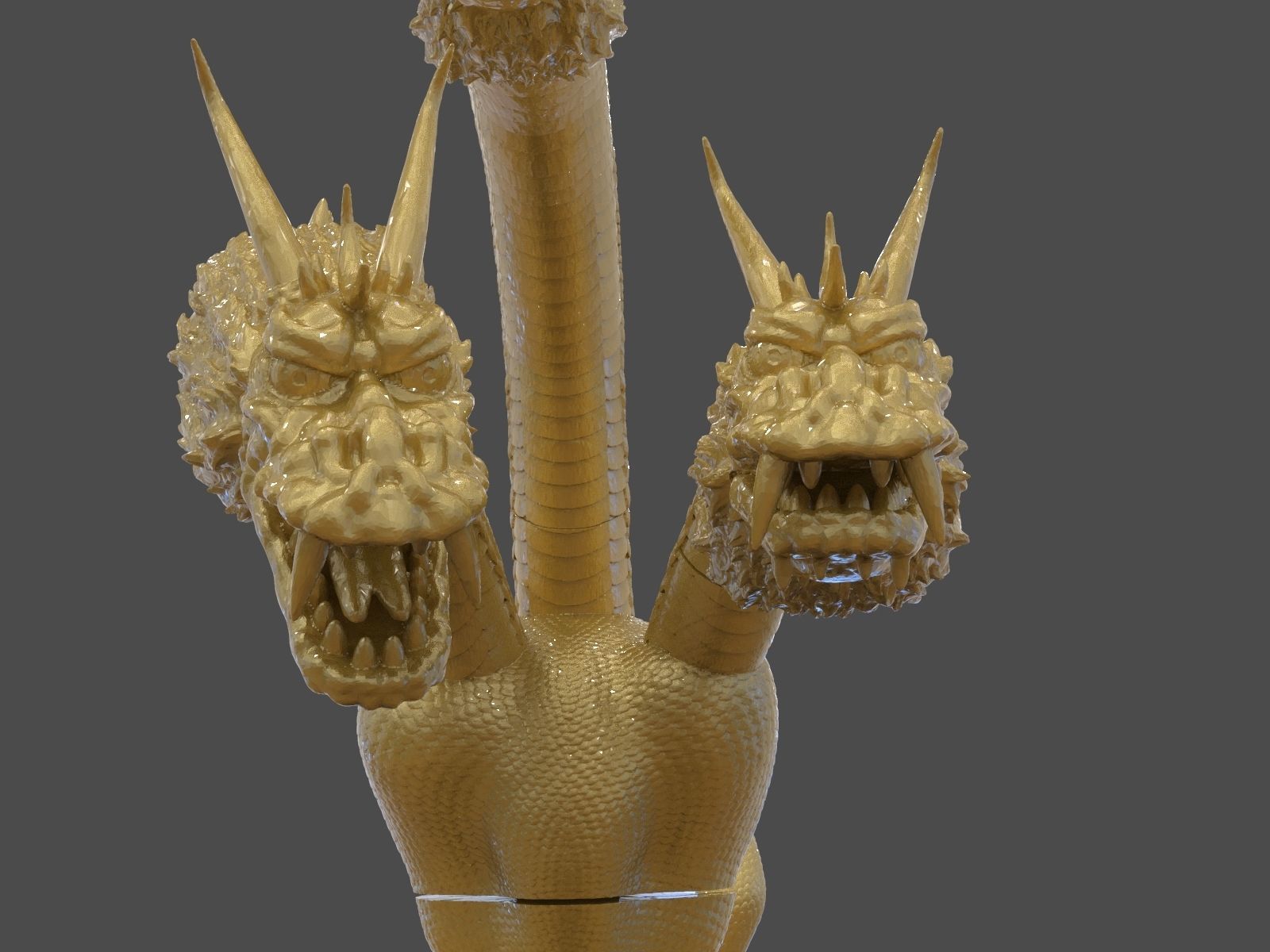 King Ghidorah Headphones Holder 3D print model_11