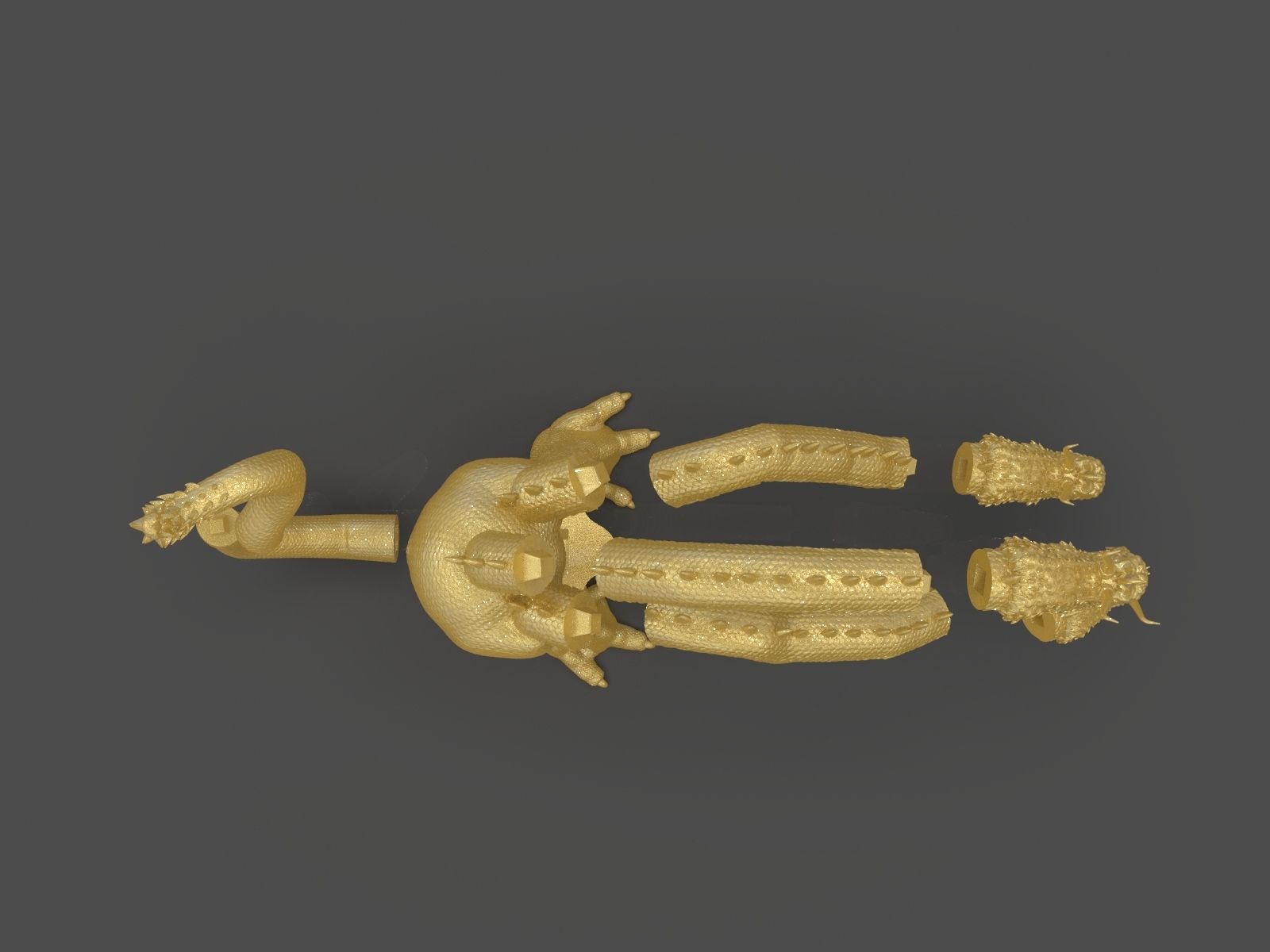 King Ghidorah Headphones Holder 3D print model_31