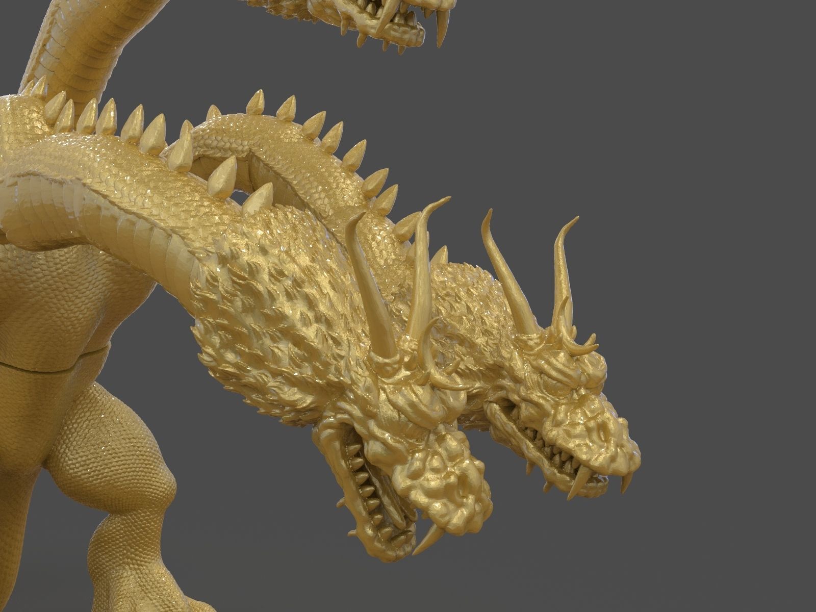 King Ghidorah Headphones Holder 3D print model_20