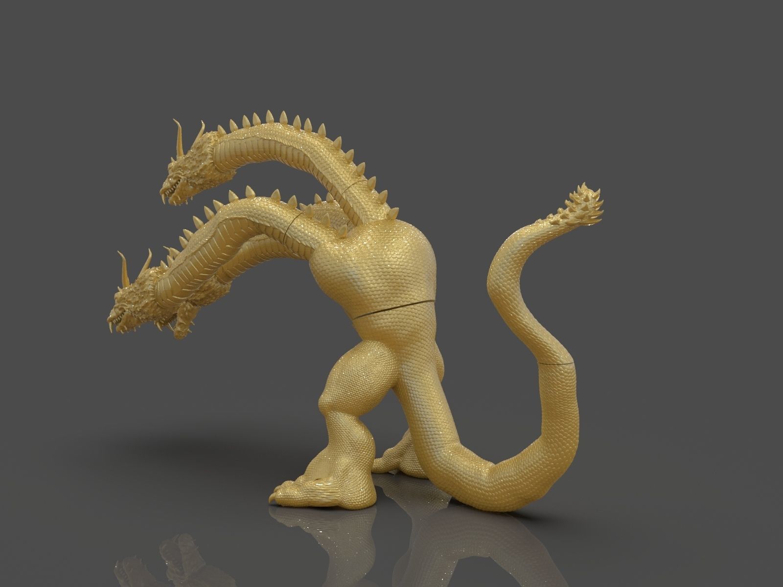 King Ghidorah Headphones Holder 3D print model_18
