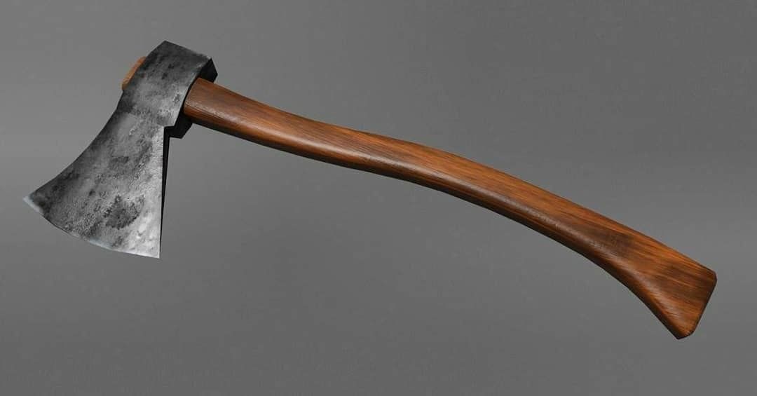 Wooden Axe 3D Model Low-poly 3D model_6