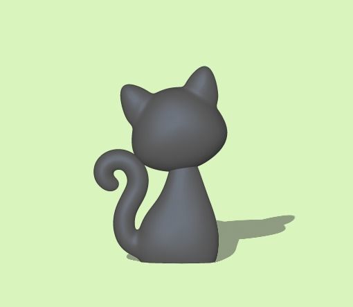 Little Sitting Cat 3D print model_2