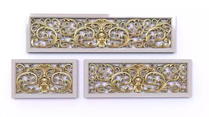 Balcony railings Low-poly 3D model