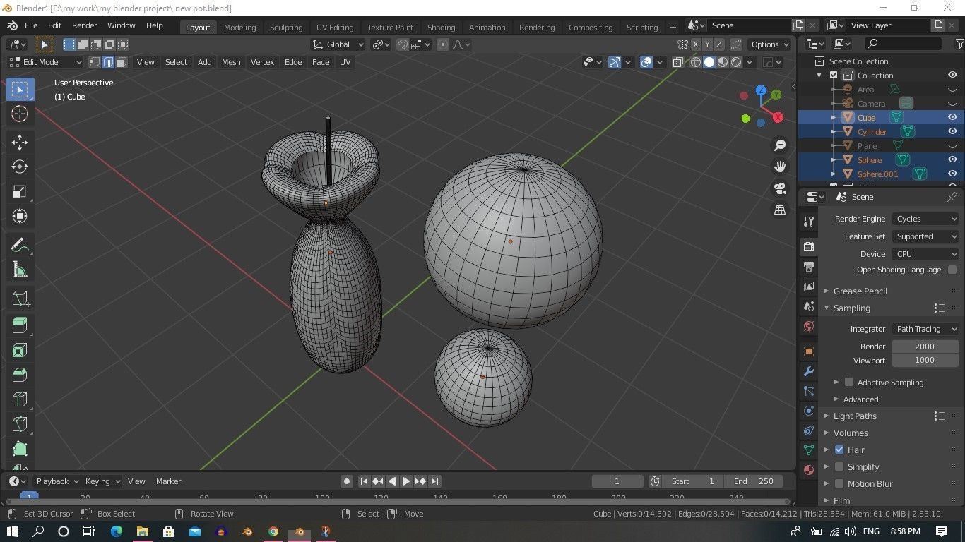 FLOWER VASE Low-poly 3D model_5