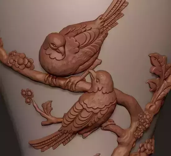 Vase-2Birds 3D print model vase with birds