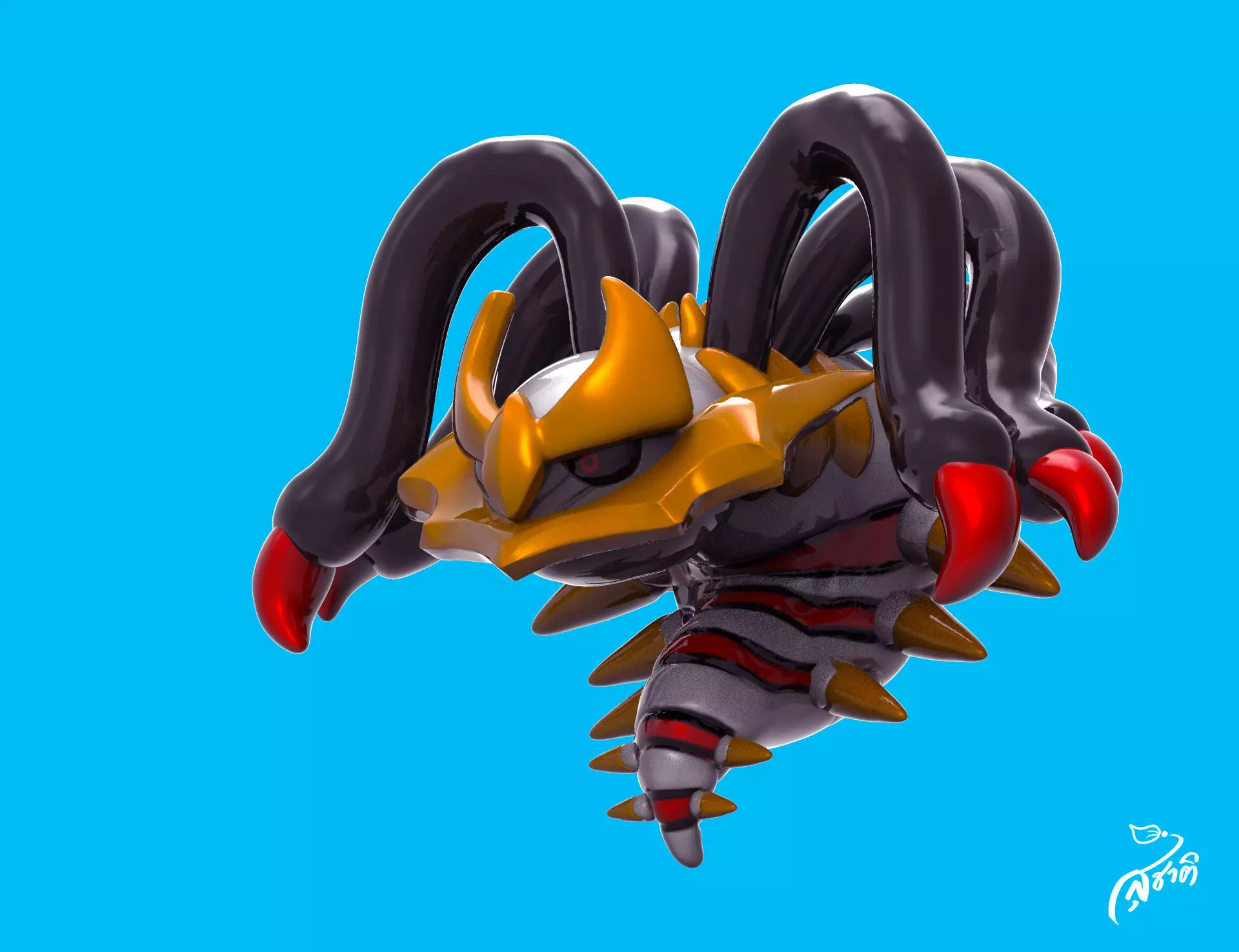 Fanart  Giratina Obj 3D print model_0