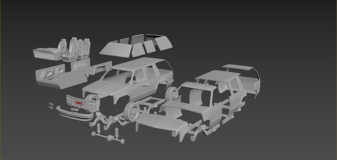 GMC Yukon 1999  3D print model 7