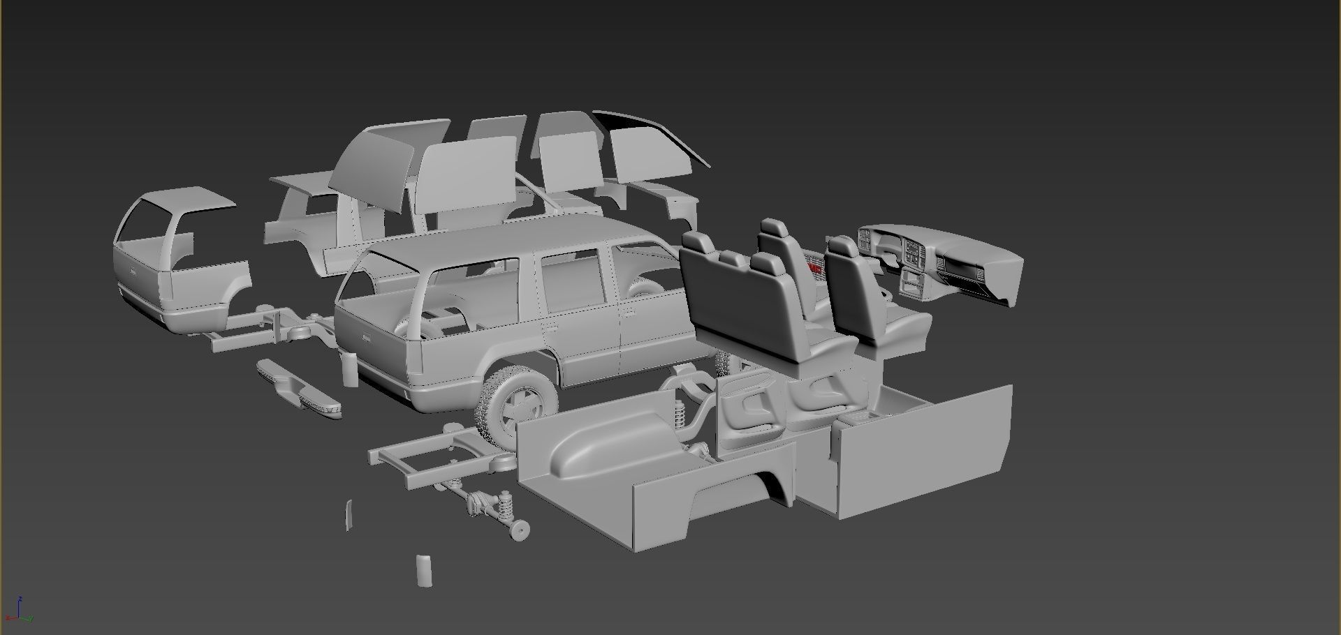 GMC Yukon 1999 3D print model_8