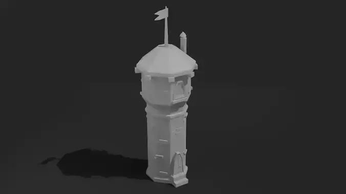 Fantasy tower 1 Low-poly 3D model