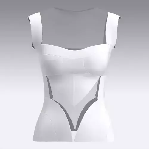 CORSET bodysuit with cutouts 3D model