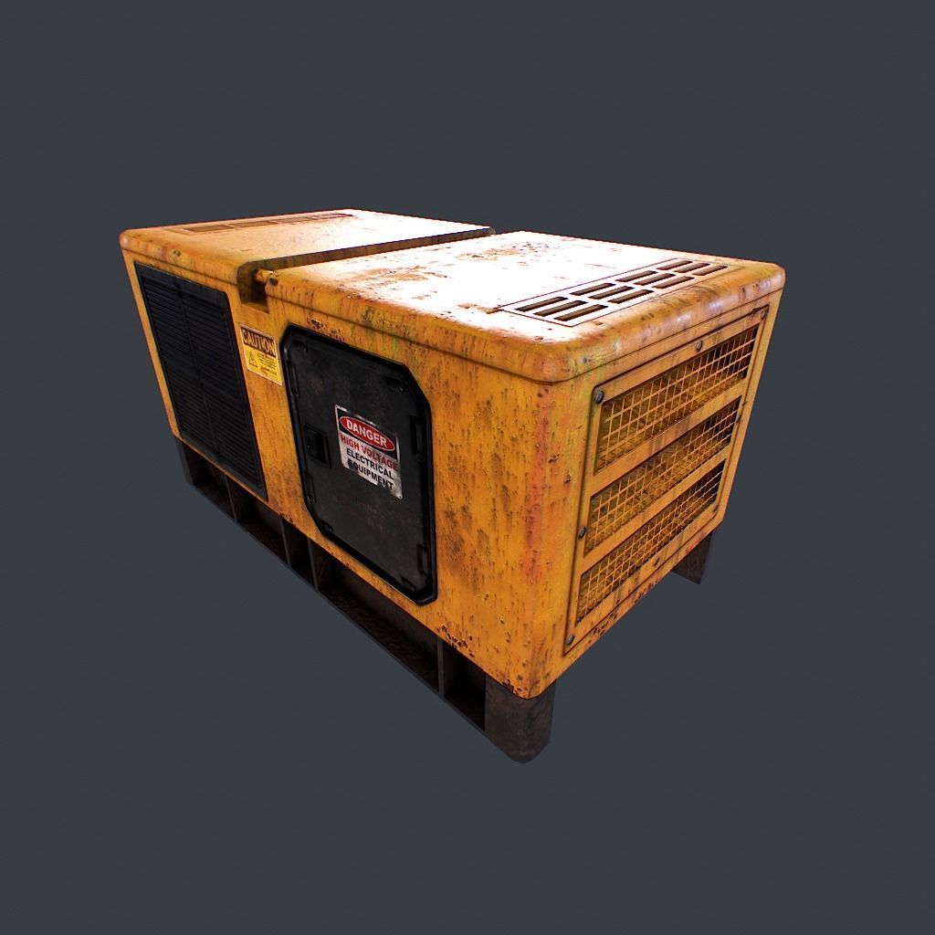 Diesel Generator Low-poly 3D model_3