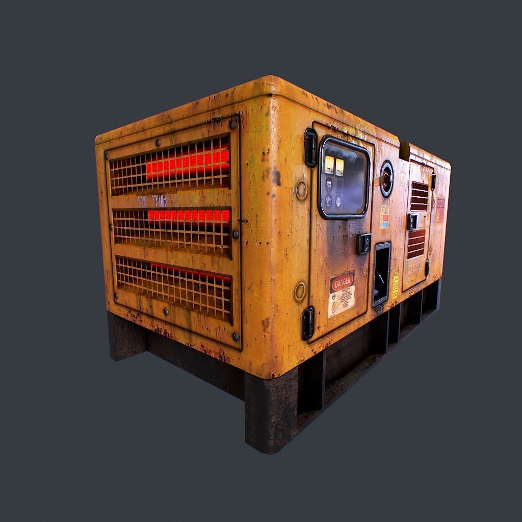 Diesel Generator Low-poly 3D model_14