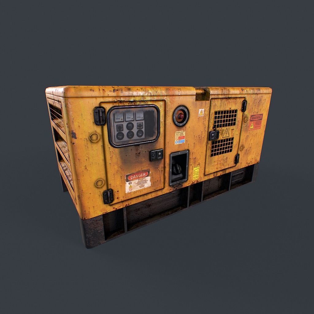 Diesel Generator Low-poly 3D model_1