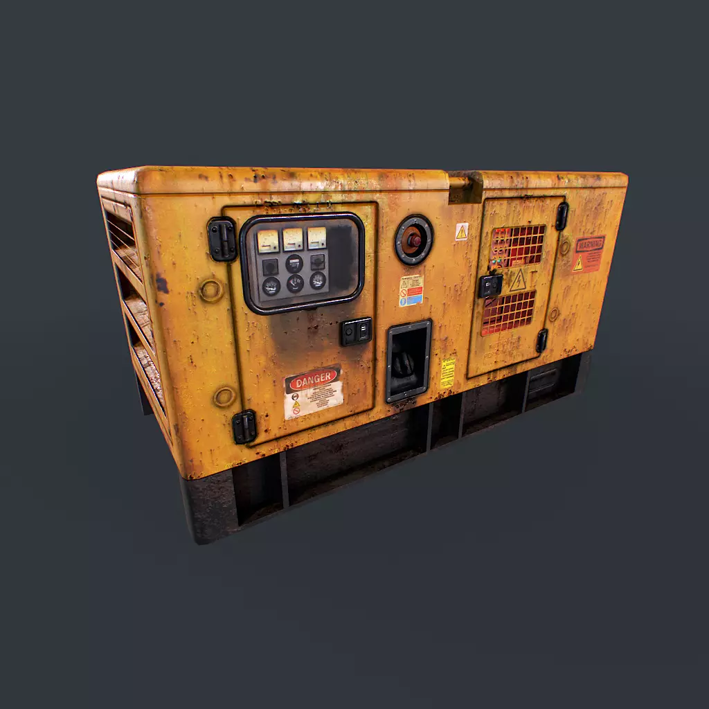 Diesel Generator Low-poly 3D model_0