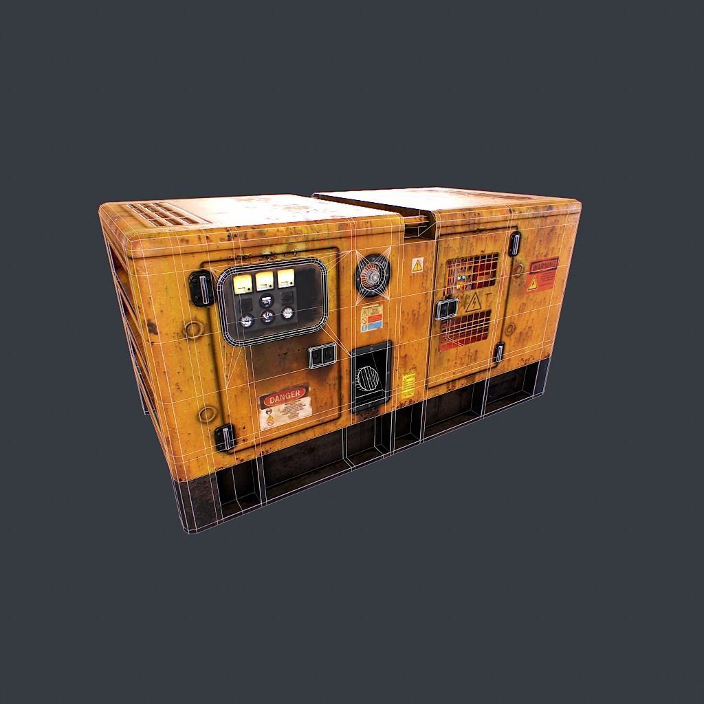 Diesel Generator Low-poly 3D model_17