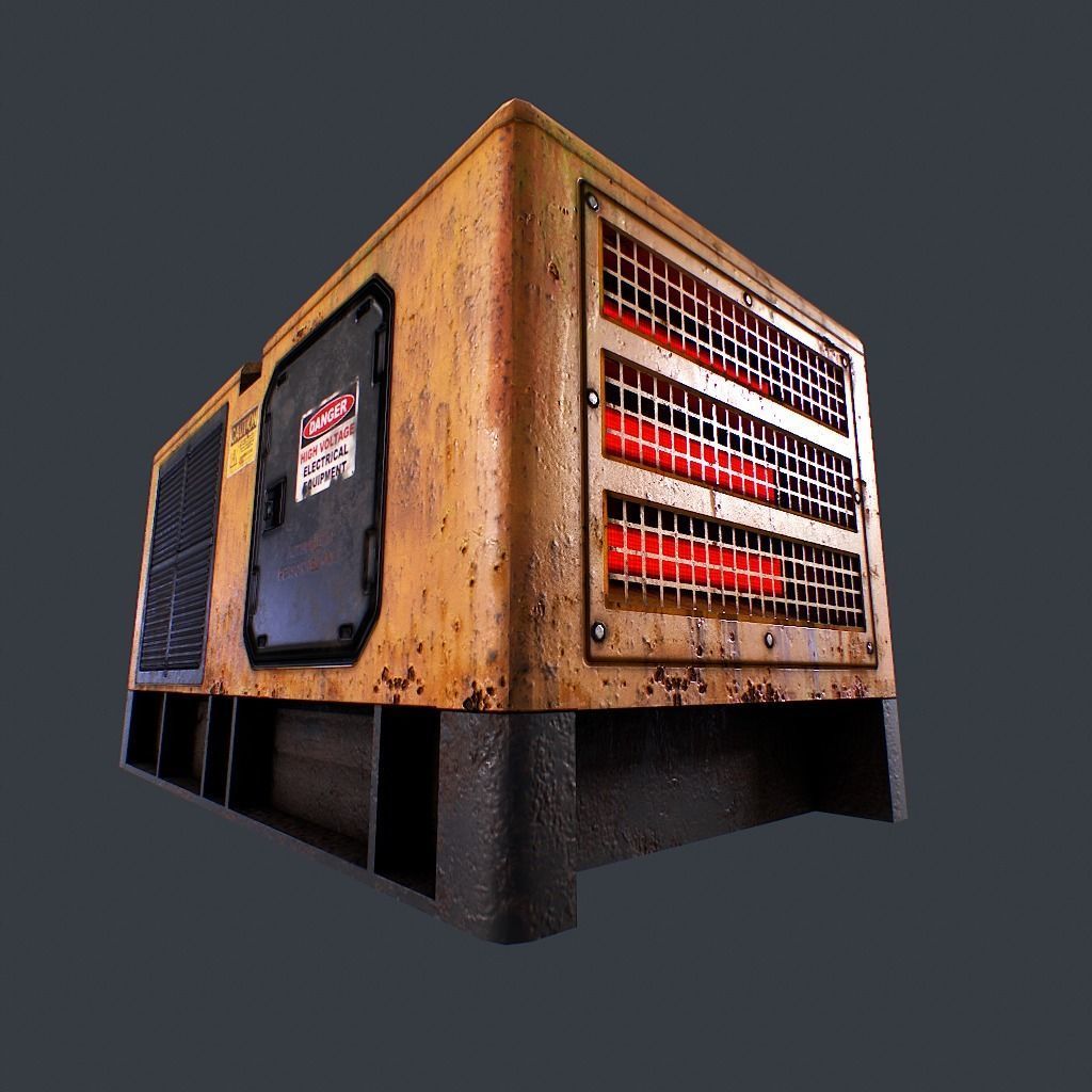 Diesel Generator Low-poly 3D model_15