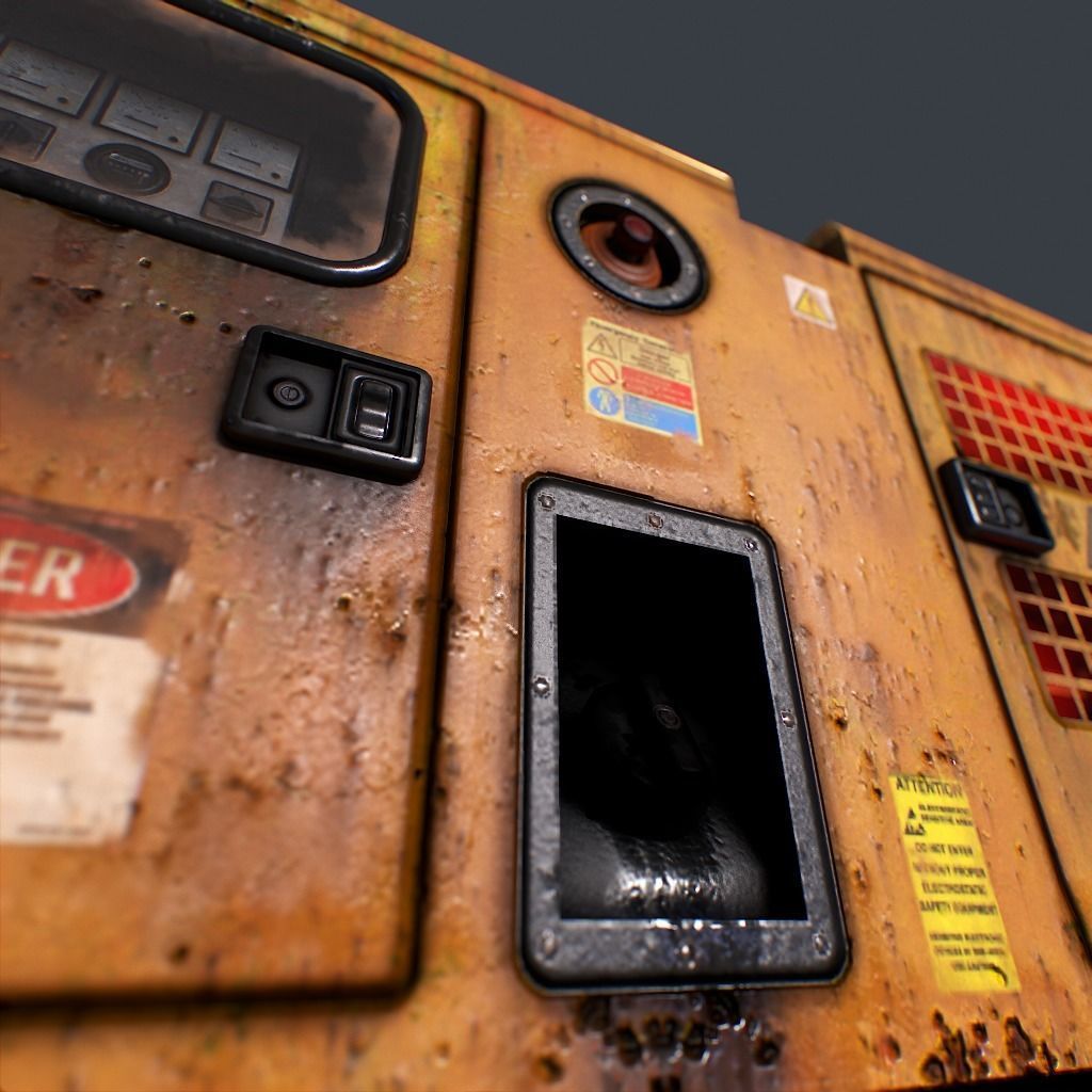 Diesel Generator Low-poly 3D model_10