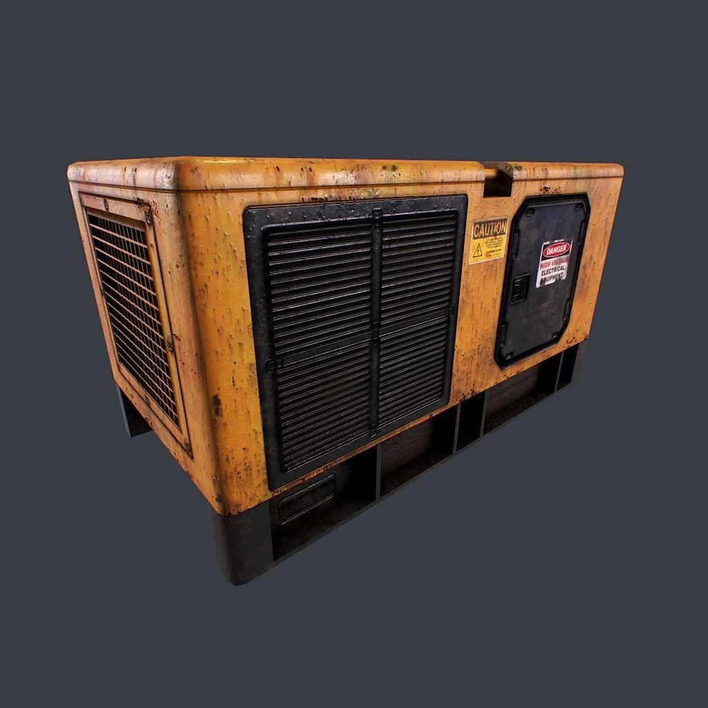 Diesel Generator Low-poly 3D model_4