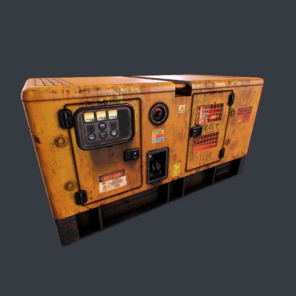 Diesel Generator Low-poly 3D model_11