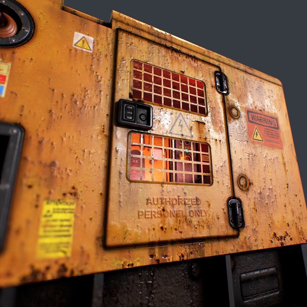 Diesel Generator Low-poly 3D model_13