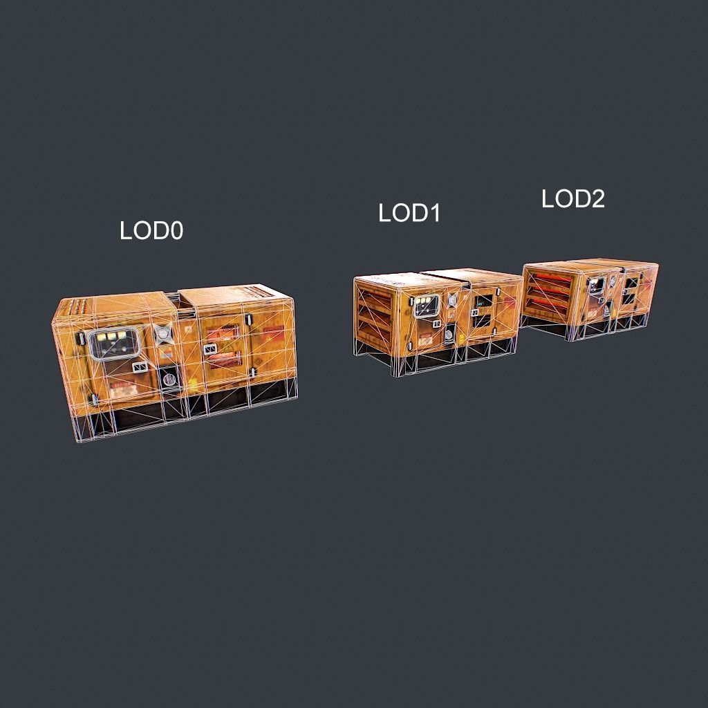 Diesel Generator Low-poly 3D model_19