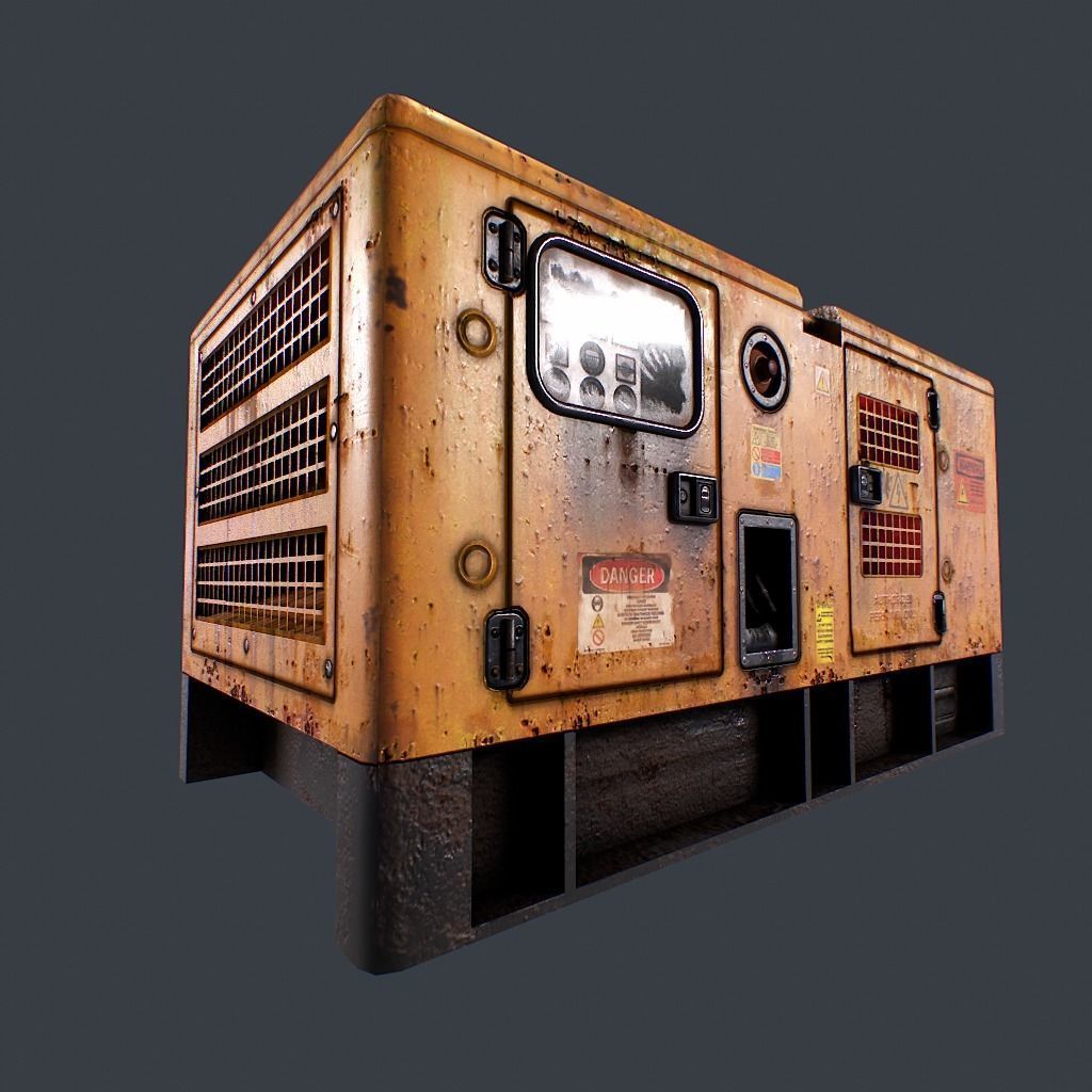 Diesel Generator Low-poly 3D model_5