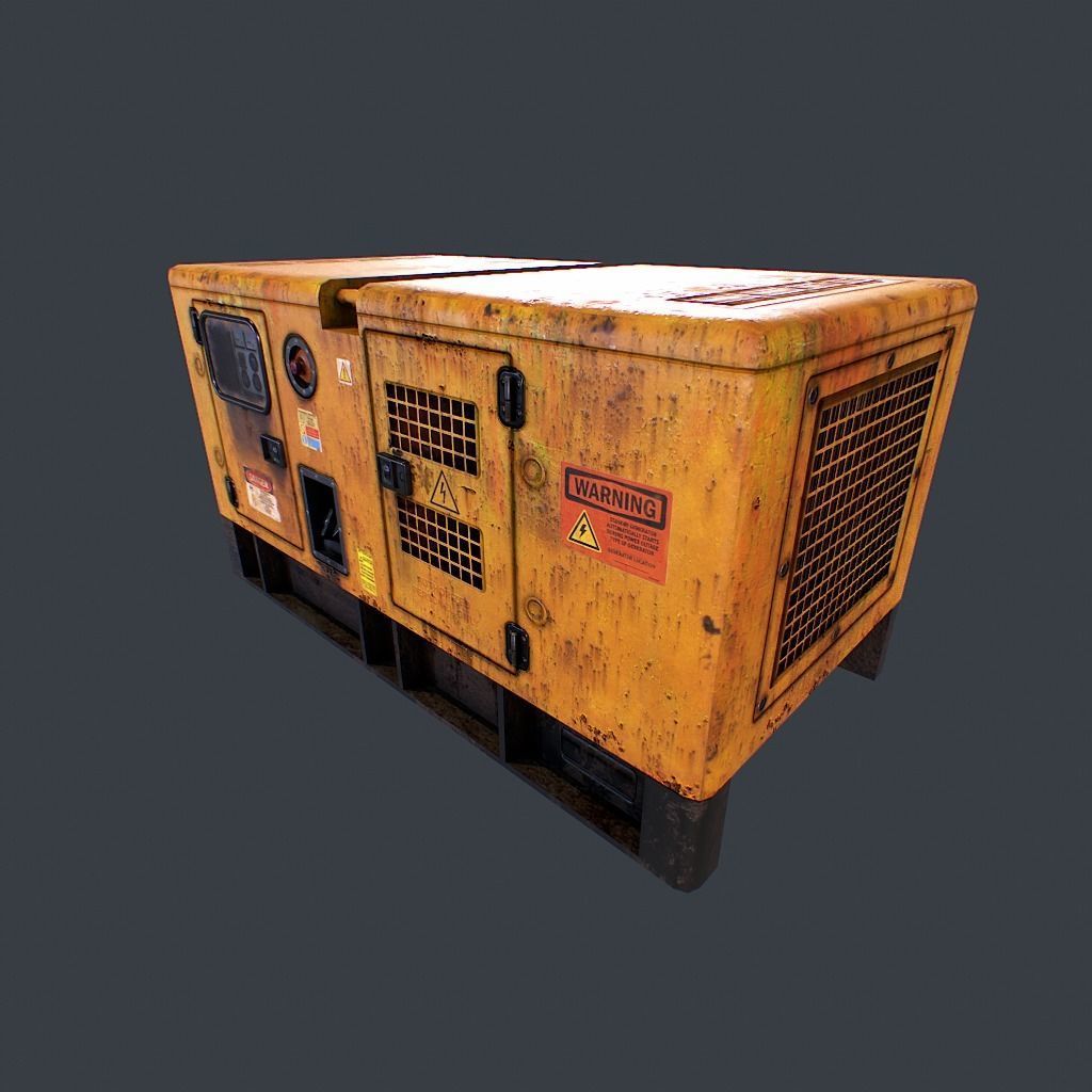 Diesel Generator Low-poly 3D model_2
