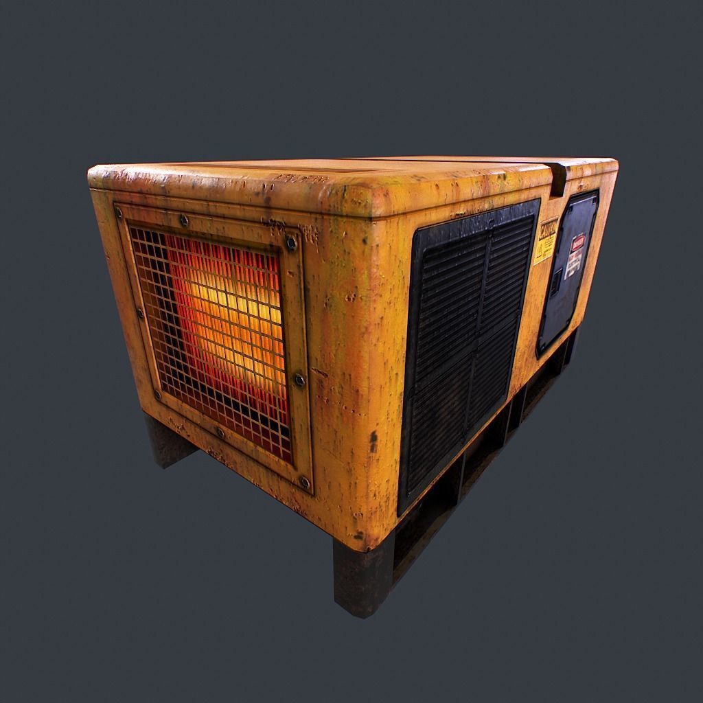 Diesel Generator Low-poly 3D model_16