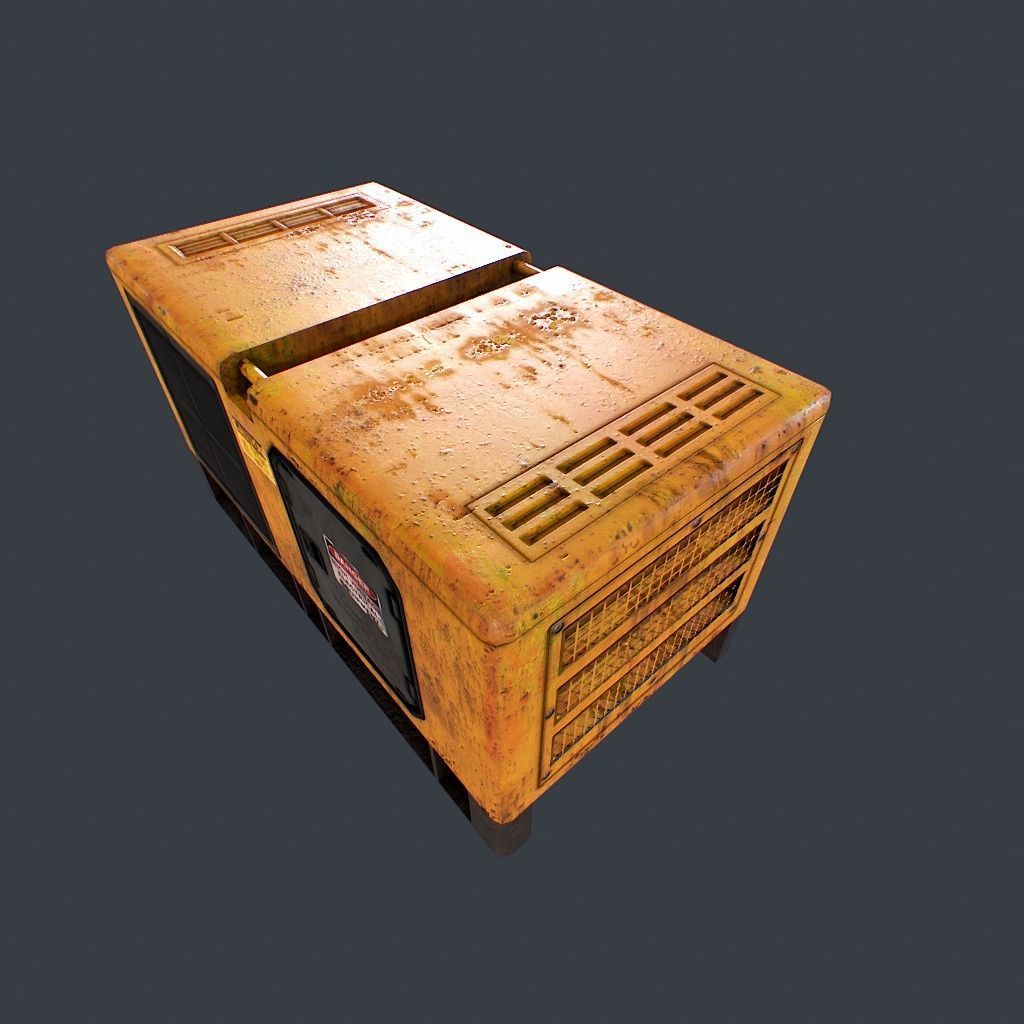 Diesel Generator Low-poly 3D model_7