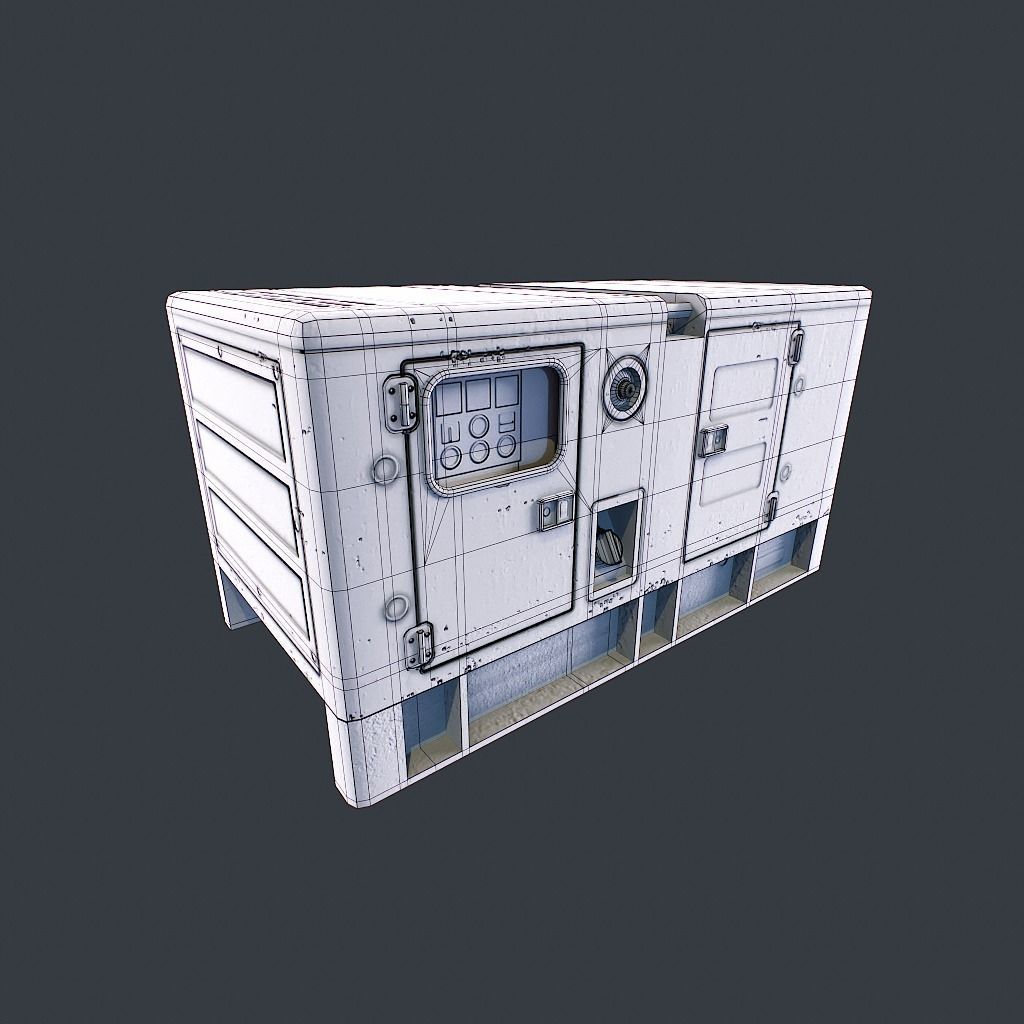 Diesel Generator Low-poly 3D model_24