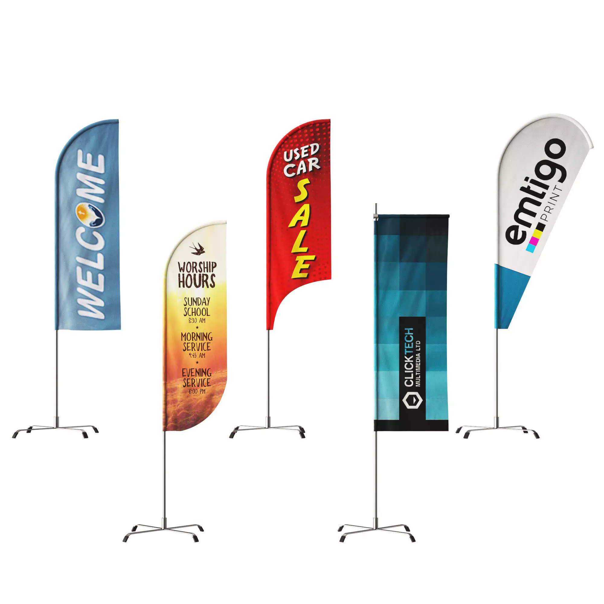 Banner flags 3D model_0