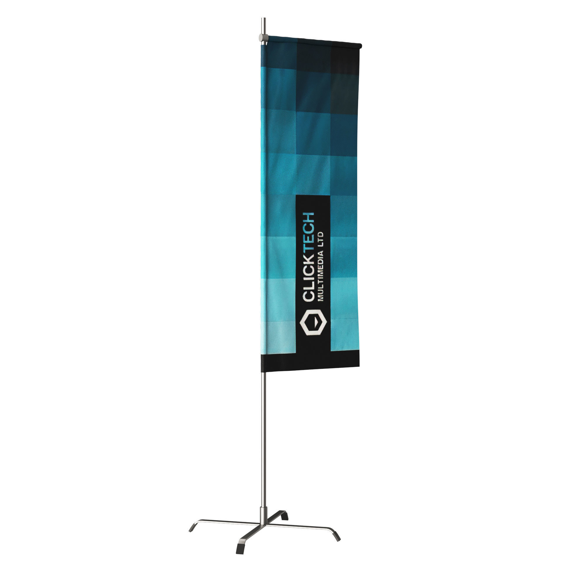 Banner flags 3D model_5