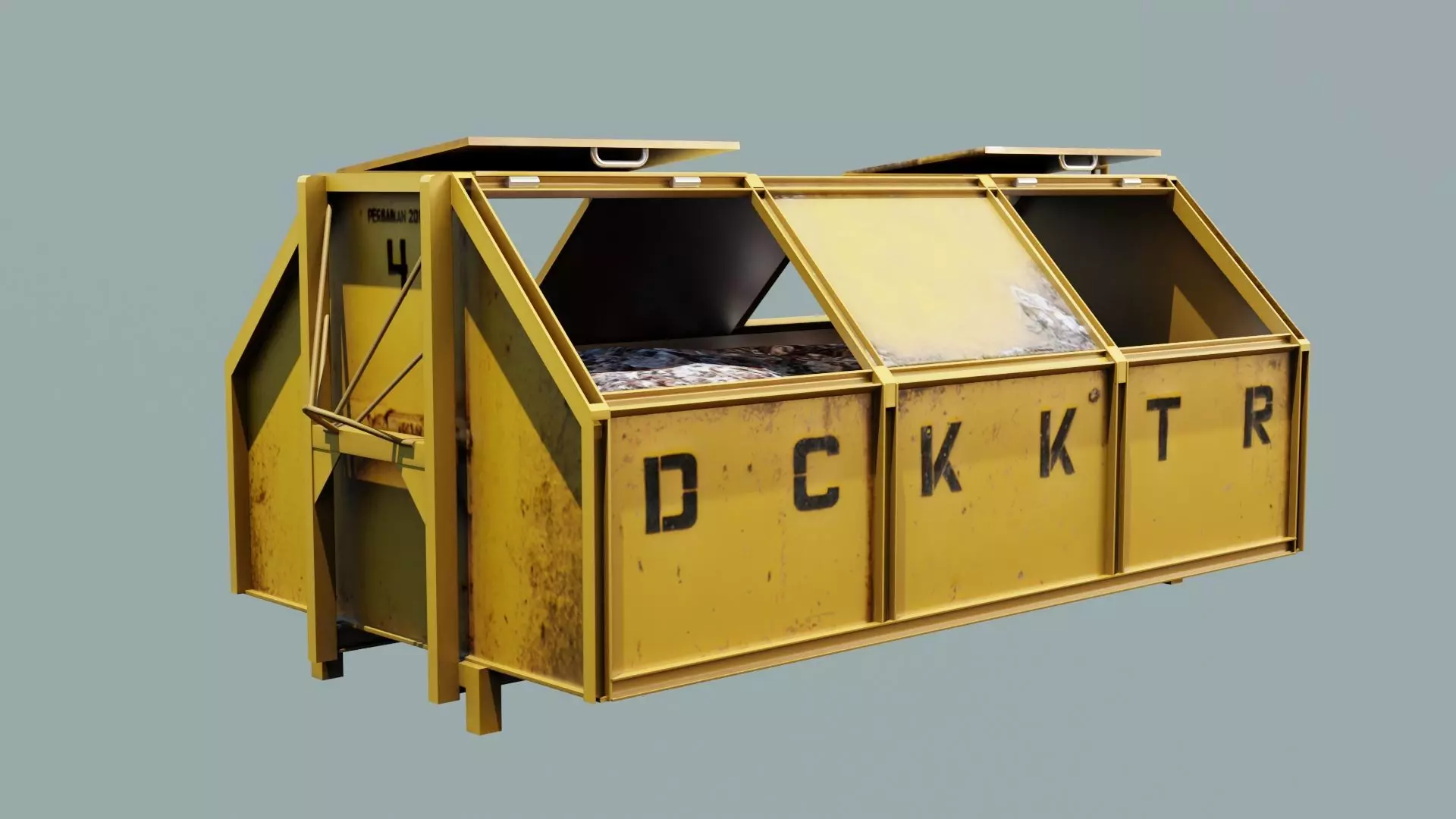 BigTrashCan-LowPoly dktr bin Free low-poly 3D model_0