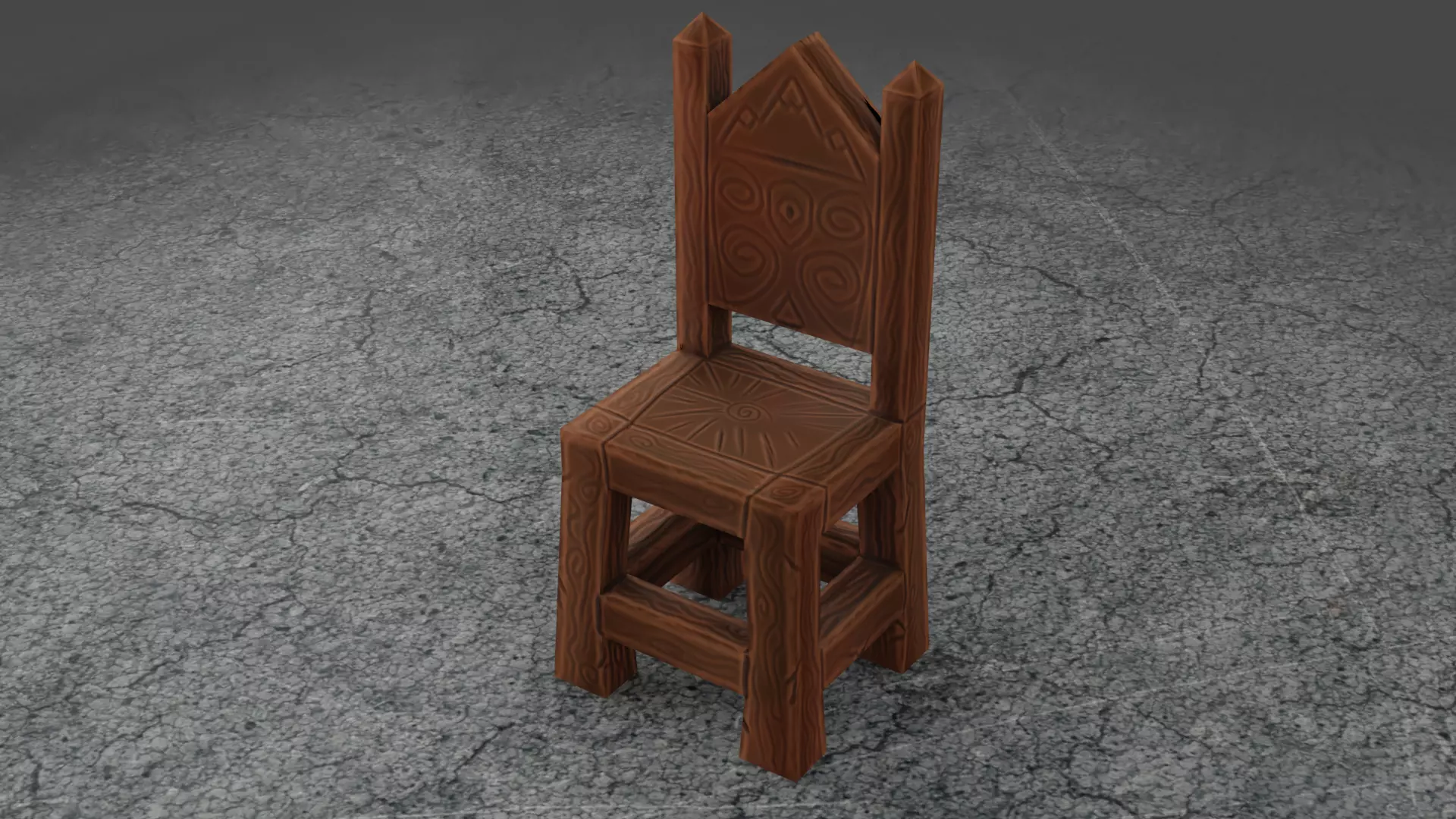 Chair stylized lowpoly Low-poly 3D model
